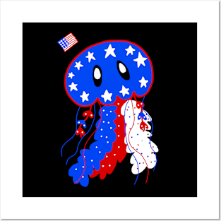 Patriotic jellyfish Posters and Art